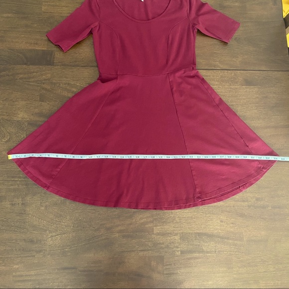 H&M Dark Red Dress with 3/4 Sleeves - Picture 6 of 12